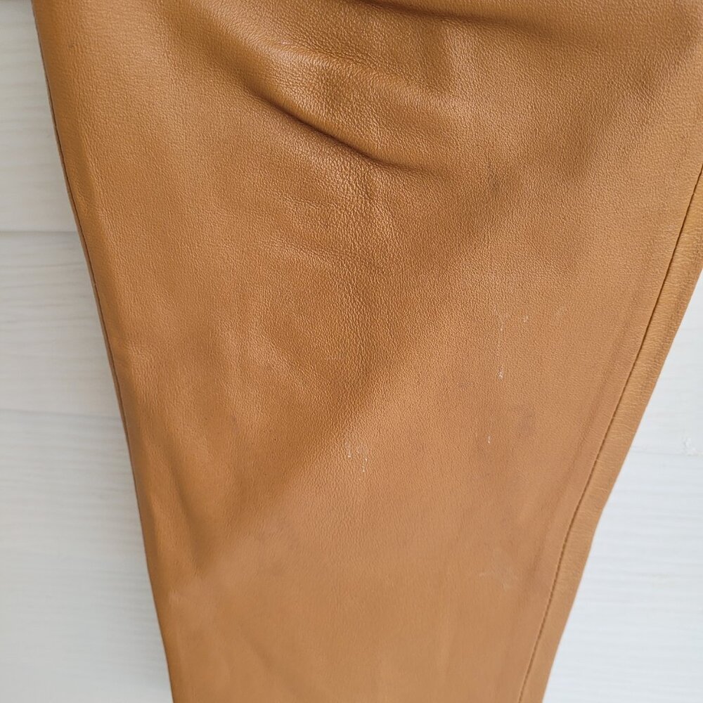 Vintage Forenza 100% brown leather mom style high waisted women's pants - Picture 12 of 15